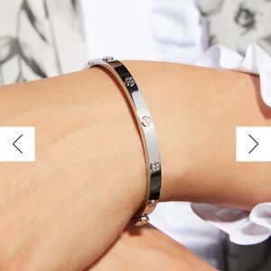 Tory Burch | Jewelry | Tory Burch Miller Stud 5mm Hinge Bracelet In Silver  | Poshmark